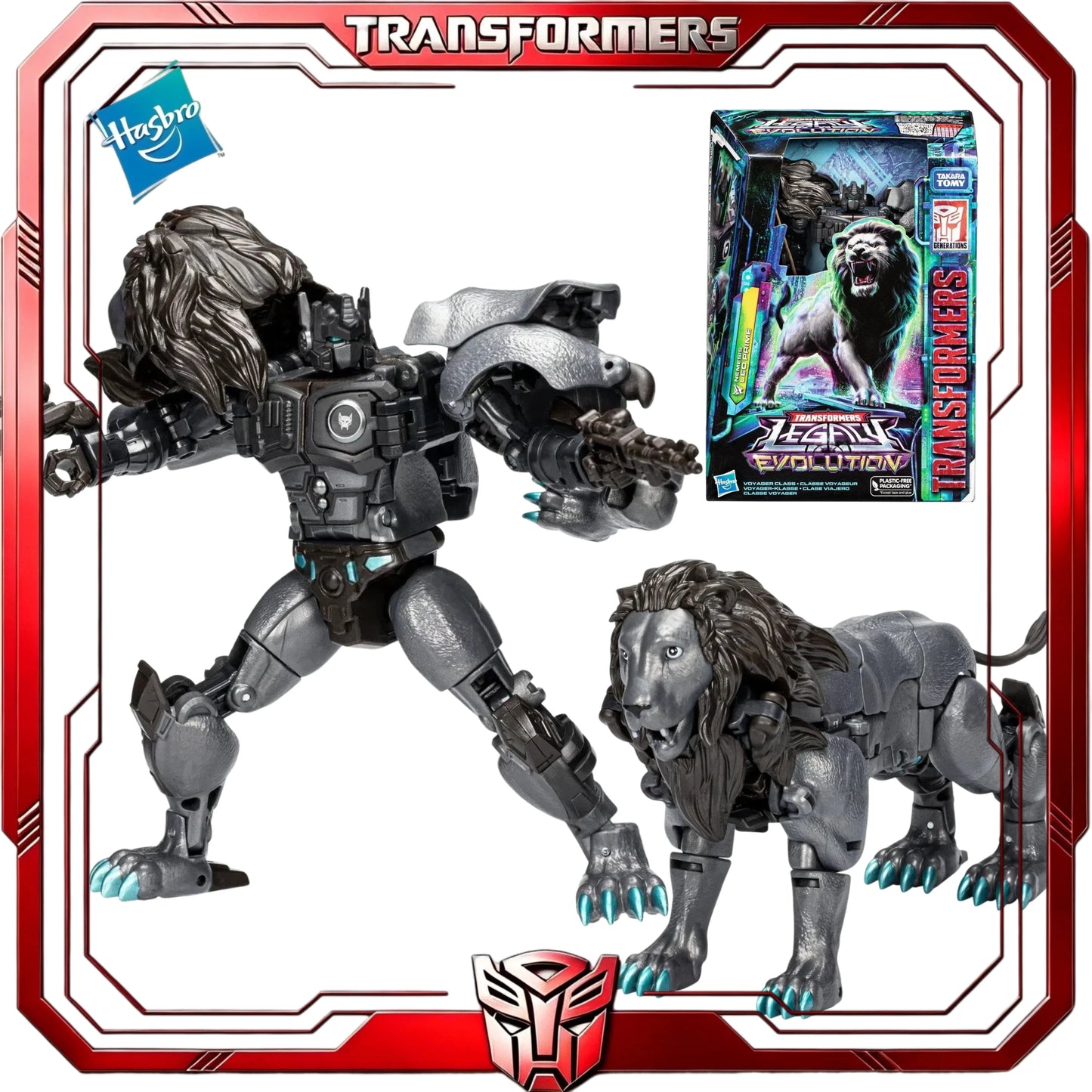 Figurina Transformers Nemesis Leo Prime — Robot leone Maximal da collezione Legacy Evolution