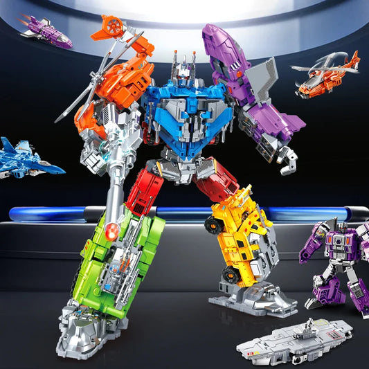 Figurina Transformers Dinoking Vitrine Complète — Squadra multicolore cinque robot senza confezione