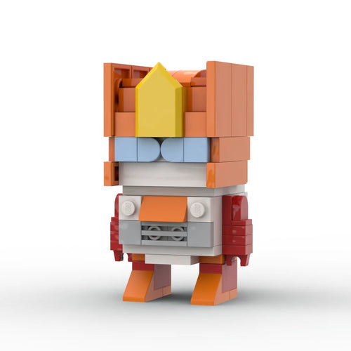 Action figure Transformers Nosecone chibi — brick arancione e oro, trivella Technobot