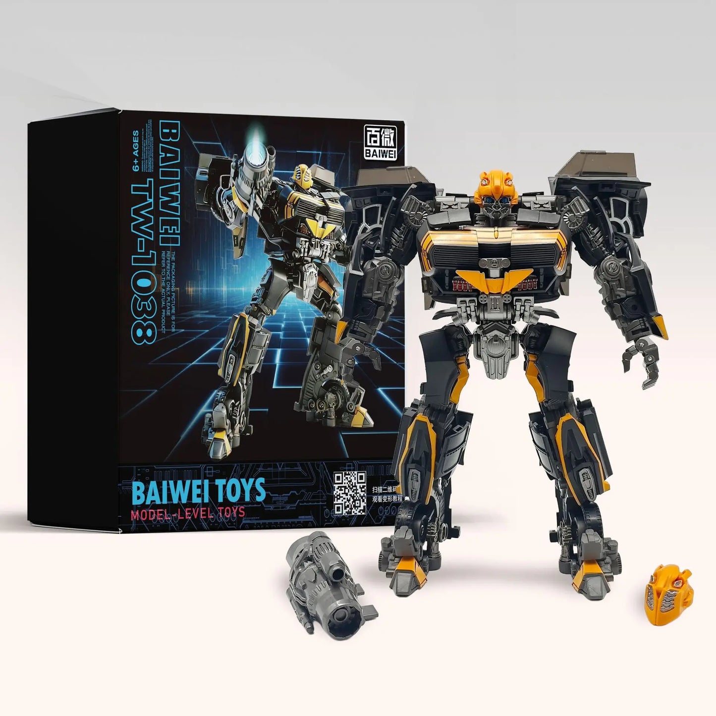 Figurina Transformers Bumblebee Black Bee TW1038 — Edizione nera e arancione Guerriero
