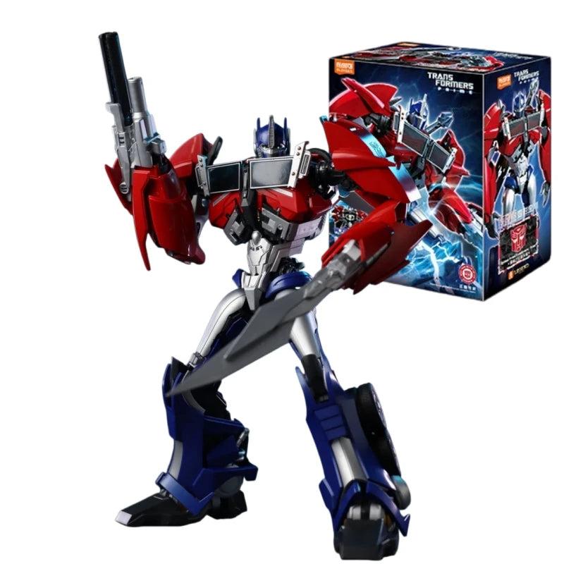 Figurina Transformers Optimus Prime Blitzwing Prime Edition — Mattoncini blu reale, fiamma rossa