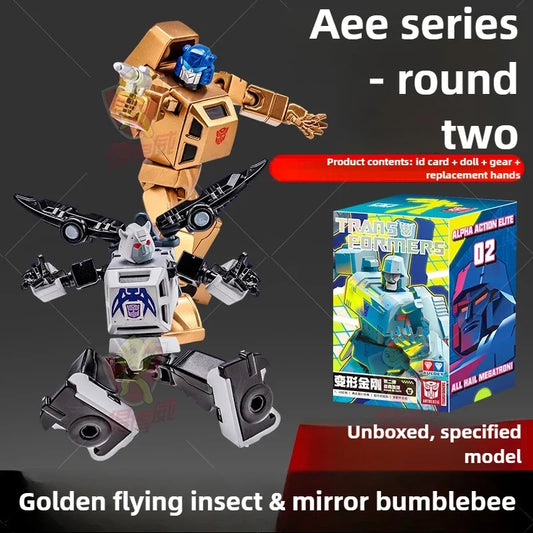 Duo di figurine Transformers Insecticon Dorato e Bumblebee Cromato — Edizione speciale AAE