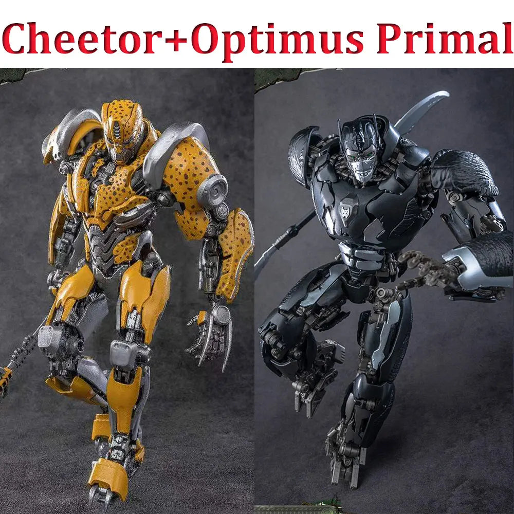 Coppia di statuette Transformers Cheetor e Optimus Primal — Branco Beast Wars AMK