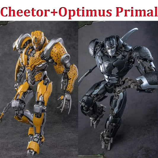 Coppia di statuette Transformers Cheetor e Optimus Primal — Branco Beast Wars AMK