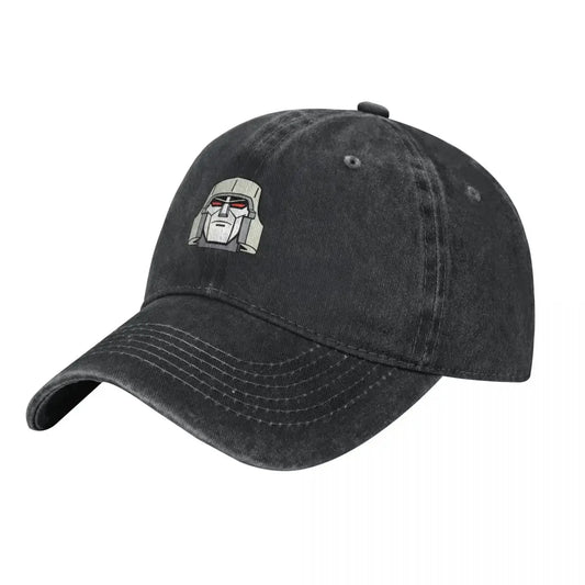 Casquette noire style usé avec broderie du visage du personnage robot Megatron – Transformers.