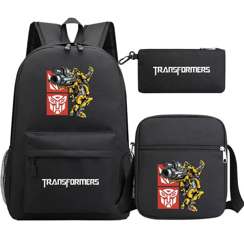 Ensemble sac à dos noir Transformers avec Bumblebee jaune, emblème Autobots et pochette assortie – Transformers.