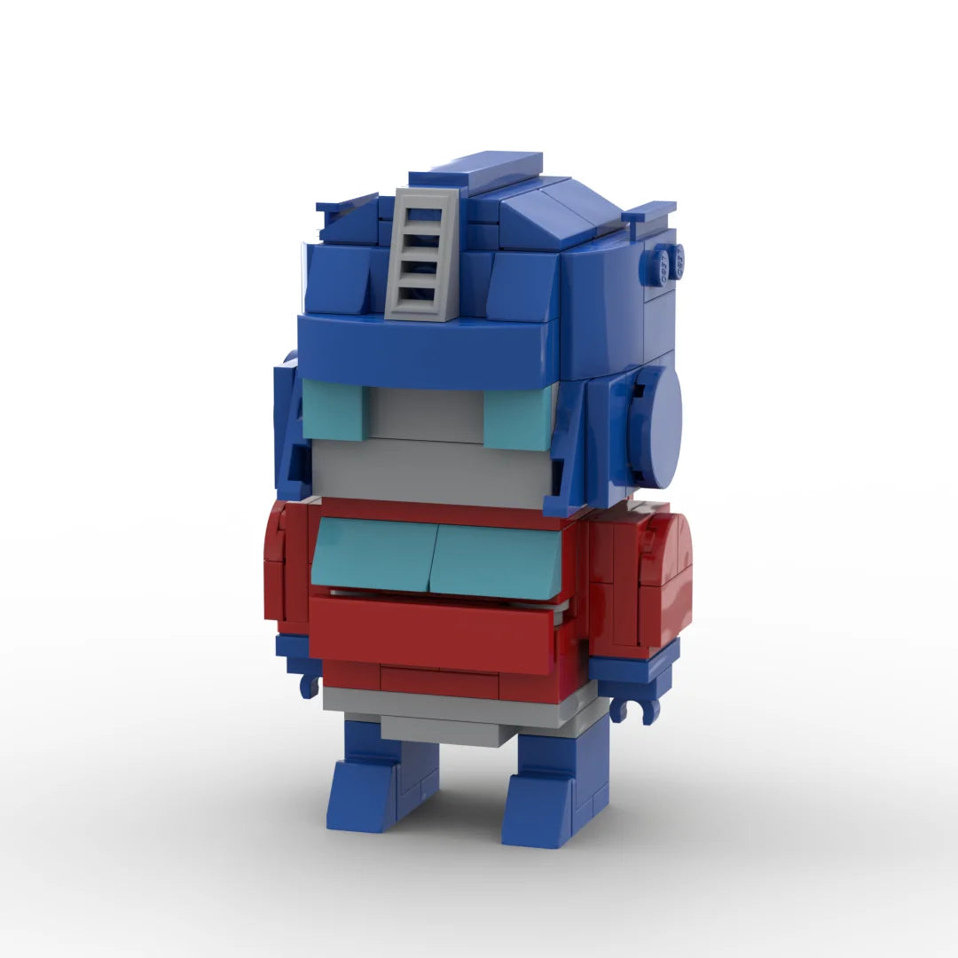 Action figure Transformers Orion Pax chibi — brick rosso e blu, busto del precursore