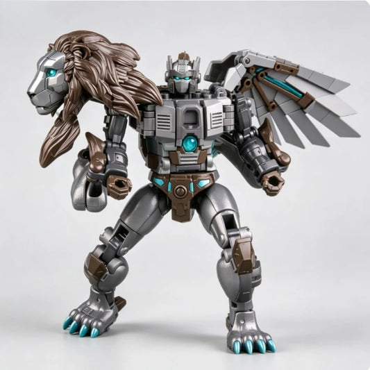 Figurina Transformers Leo Prime Nemesis Voyager — Edizione Hasbro Maximal ruggente