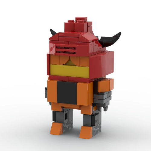 Figurina Transformers Tantrum — toro Predacon in mattoncini rossi e marroni