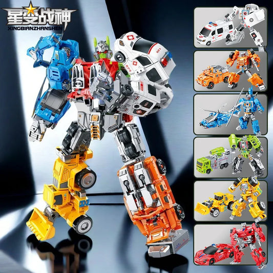 Figurina Transformers Dinoking Escouade Multicolore — Combinatore arancione e blu senza confezione