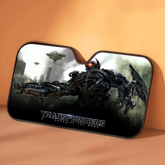 Parasole Transformers Logo di Battaglia con Sagome — Protezione solare per auto, edizione grigia