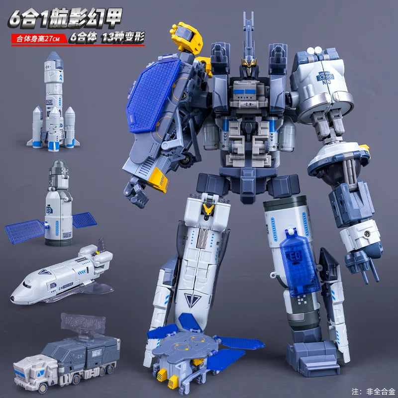 Set Transformers Aerospaziale — Robot Combinato Sei-in-Uno da Tredici Pezzi
