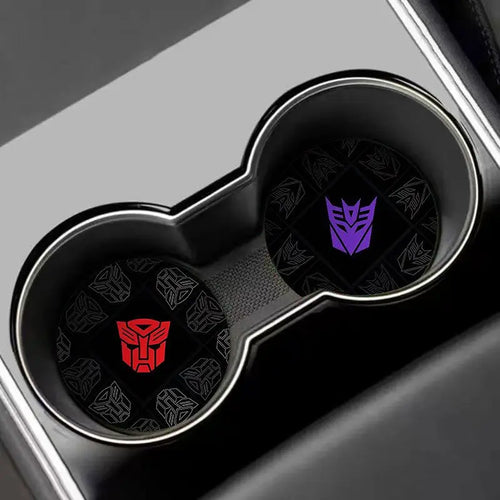 Portabicchiere Transformers Decepticon Viola — Set Antiscivolo Doppio per Auto