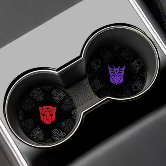 Portabicchiere Transformers Decepticon Viola — Set Antiscivolo Doppio per Auto