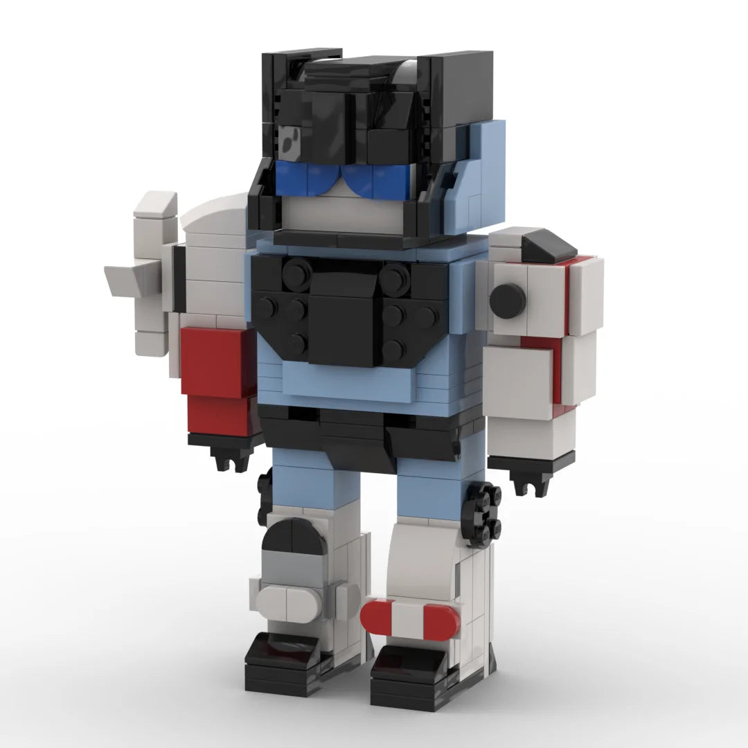 Figurina Transformers Defensor — Combiner Brick Blu, Bianco e Rosso Protectobot
