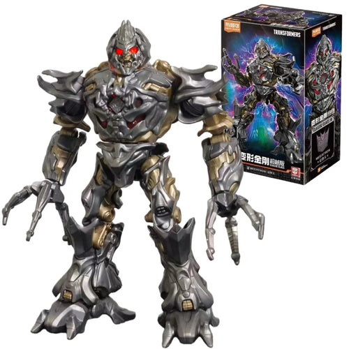 Figurina Transformers Megatron dallo sguardo rosso — Edizione TF con finestra in mattoncini argentati