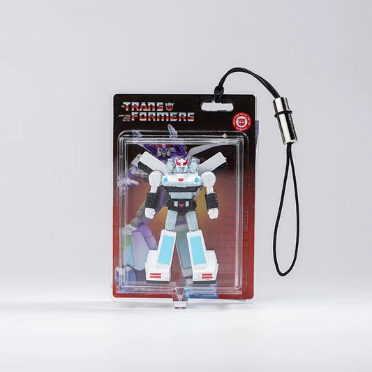 Ciondolo Transformers Prowl — Portachiavi a forma di testa della polizia nera e bianca