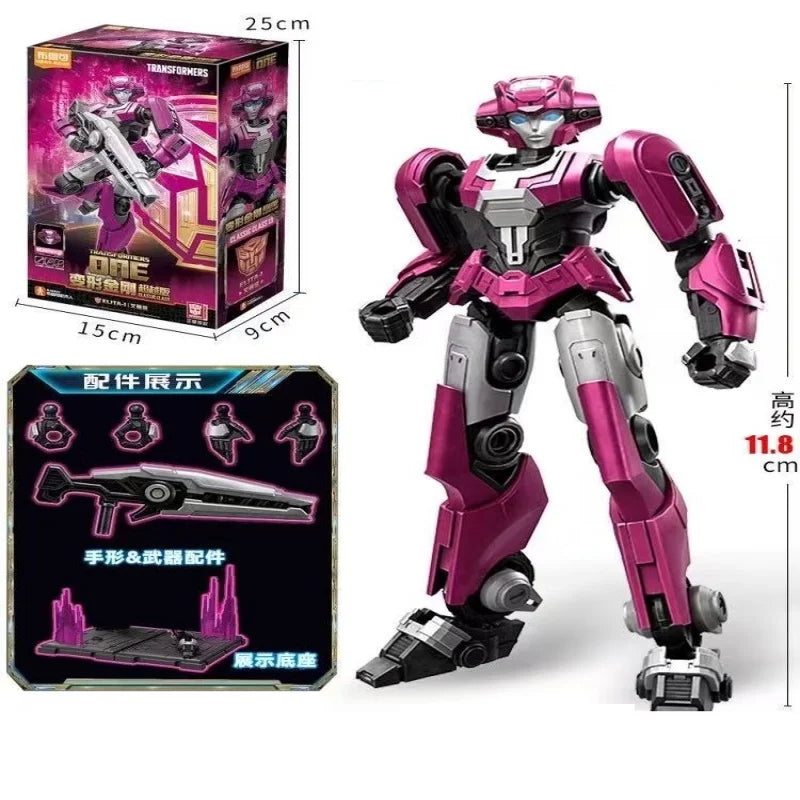 Action figure Transformers Elita-1 guerriera fucsia — confezione completa, scheda da 11.4cm